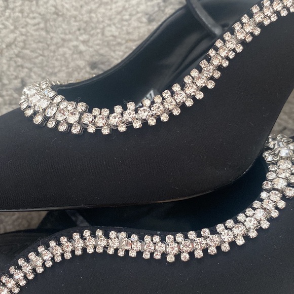 ZARA- Black Embellished Crystal Mule Heel - Picture 4 of 6